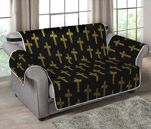 Religious Cross Pattern Print Loveseat Protector