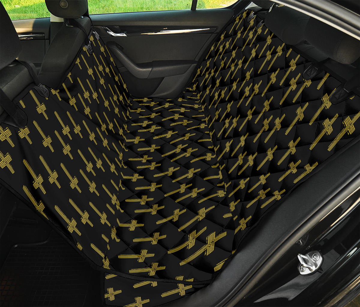 Religious Cross Pattern Print Pet Car Back Seat Cover