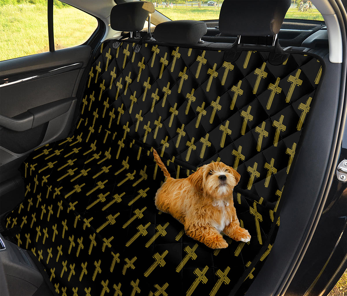 Religious Cross Pattern Print Pet Car Back Seat Cover