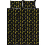 Religious Cross Pattern Print Quilt Bed Set