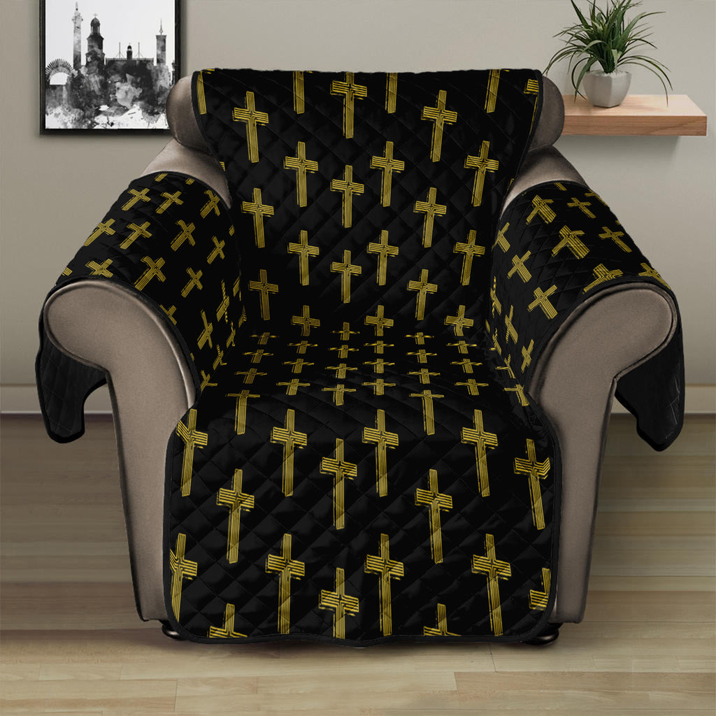 Religious Cross Pattern Print Recliner Protector