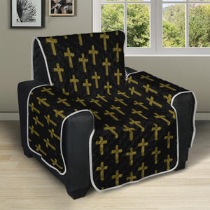 Religious Cross Pattern Print Recliner Protector