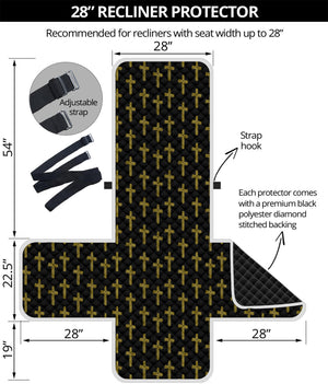 Religious Cross Pattern Print Recliner Protector