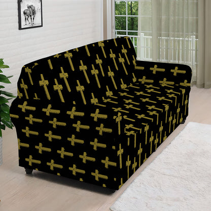 Religious Cross Pattern Print Sofa Cover