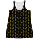 Religious Cross Pattern Print Women's Racerback Tank Top