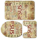 Religious Word Of God Print 3 Piece Bath Mat Set