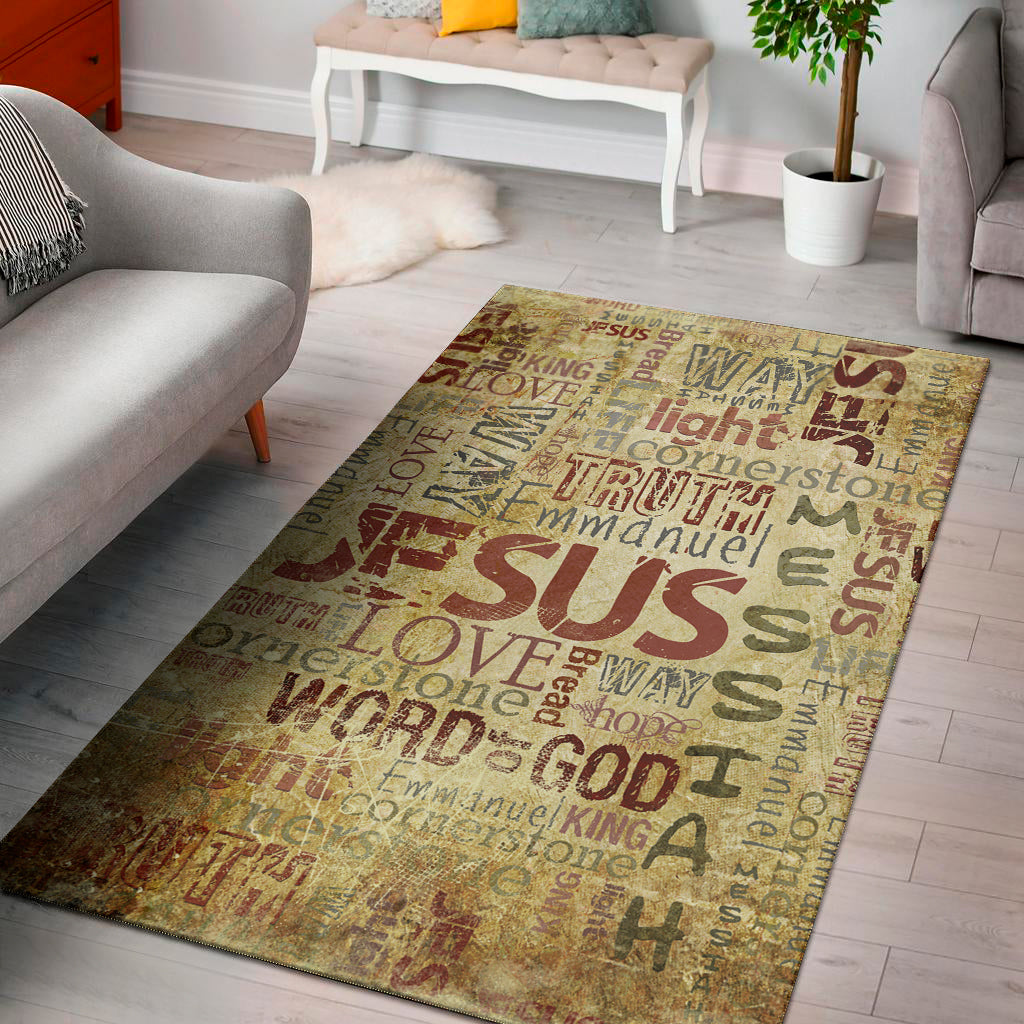 Religious Word Of God Print Area Rug