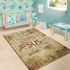 Religious Word Of God Print Area Rug