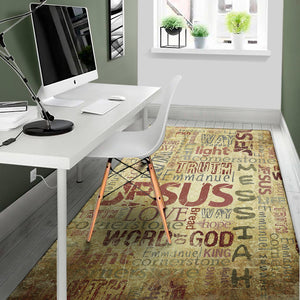 Religious Word Of God Print Area Rug