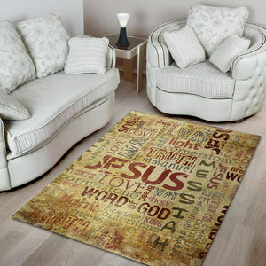 Religious Word Of God Print Area Rug