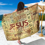 Religious Word Of God Print Beach Sarong Wrap