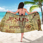 Religious Word Of God Print Beach Sarong Wrap