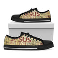 Religious Word Of God Print Black Low Top Sneakers