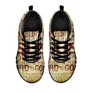 Religious Word Of God Print Black Sneakers