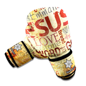 Religious Word Of God Print Boxing Gloves