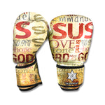 Religious Word Of God Print Boxing Gloves