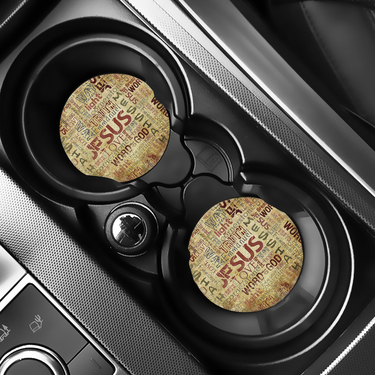 Religious Word Of God Print Car Coasters