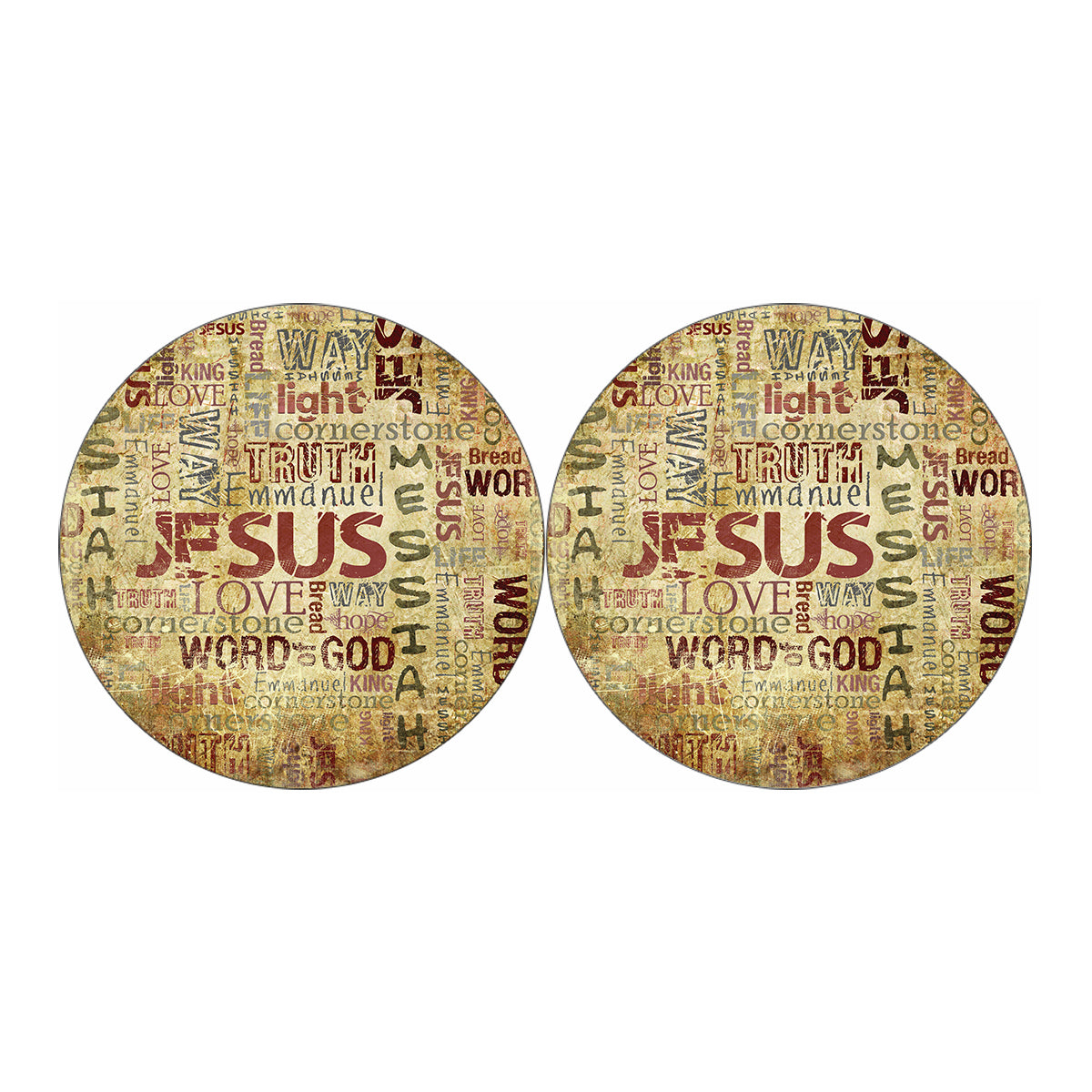 Religious Word Of God Print Car Coasters