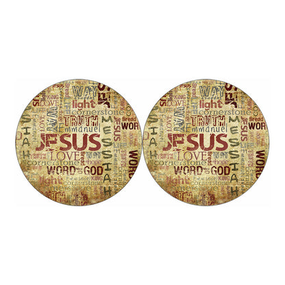 Religious Word Of God Print Car Coasters