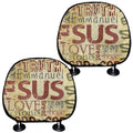 Religious Word Of God Print Car Headrest Covers