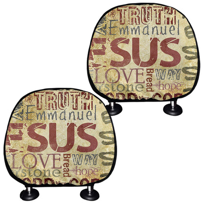 Religious Word Of God Print Car Headrest Covers