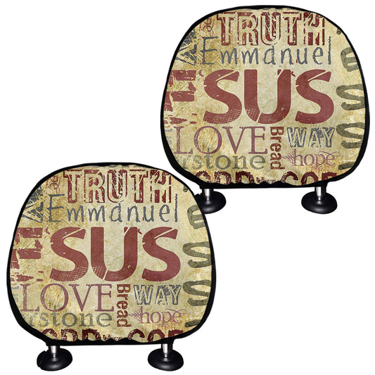 Religious Word Of God Print Car Headrest Covers
