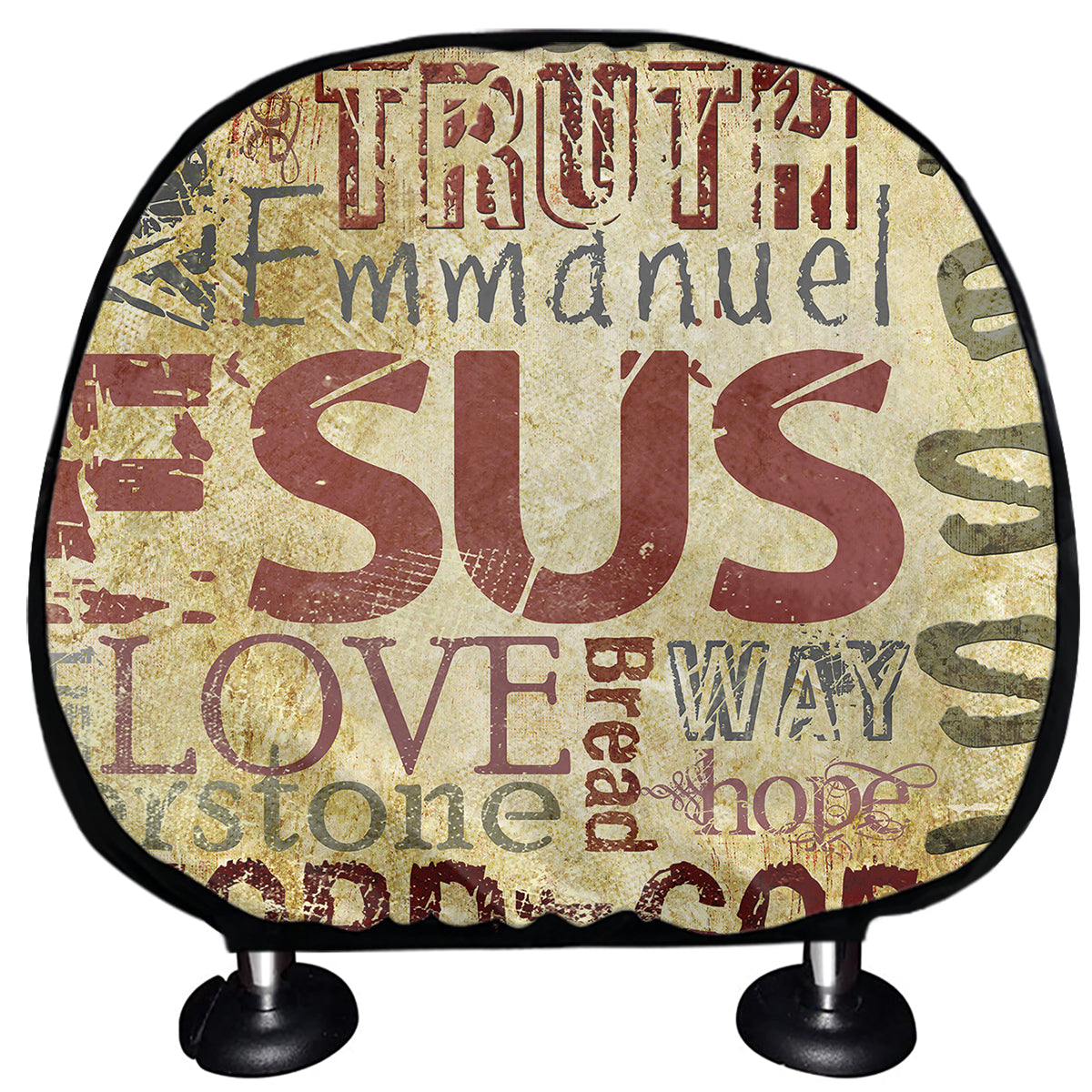 Religious Word Of God Print Car Headrest Covers