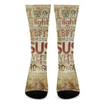 Religious Word Of God Print Crew Socks