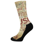Religious Word Of God Print Crew Socks