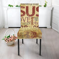 Religious Word Of God Print Dining Chair Slipcover