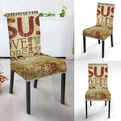 Religious Word Of God Print Dining Chair Slipcover
