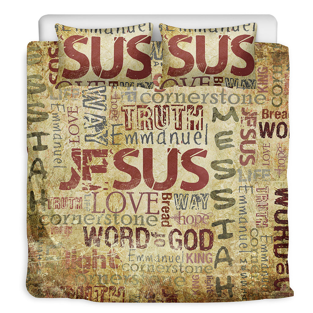 Religious Word Of God Print Duvet Cover Bedding Set