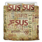 Religious Word Of God Print Duvet Cover Bedding Set