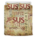 Religious Word Of God Print Duvet Cover Bedding Set