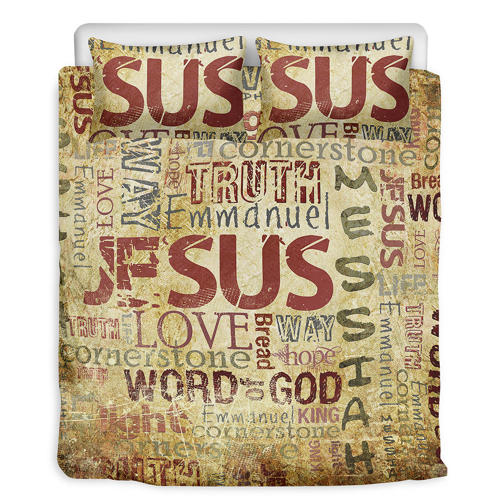 Religious Word Of God Print Duvet Cover Bedding Set