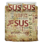 Religious Word Of God Print Duvet Cover Bedding Set