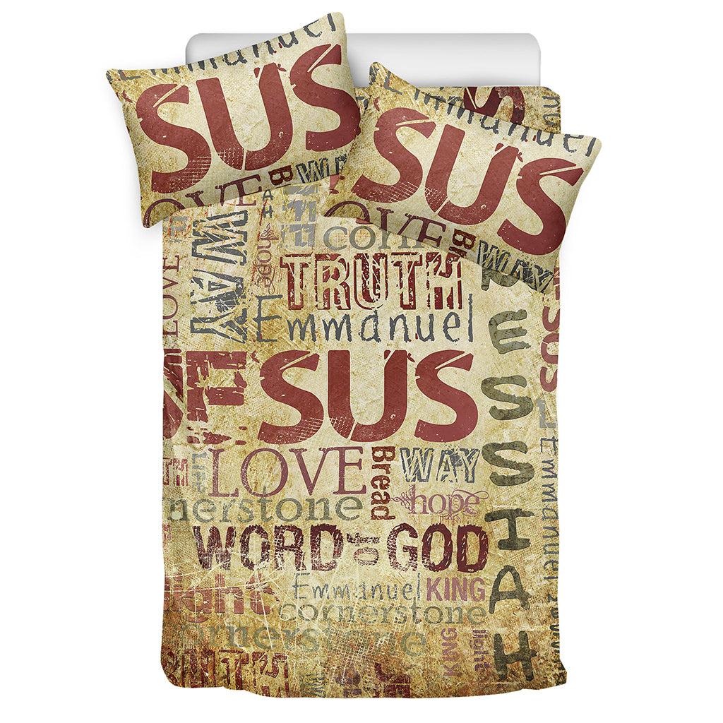 Religious Word Of God Print Duvet Cover Bedding Set