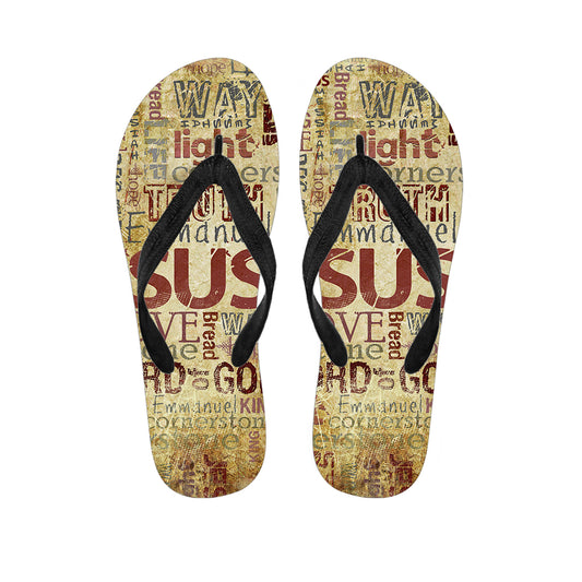 Religious Word Of God Print Flip Flops