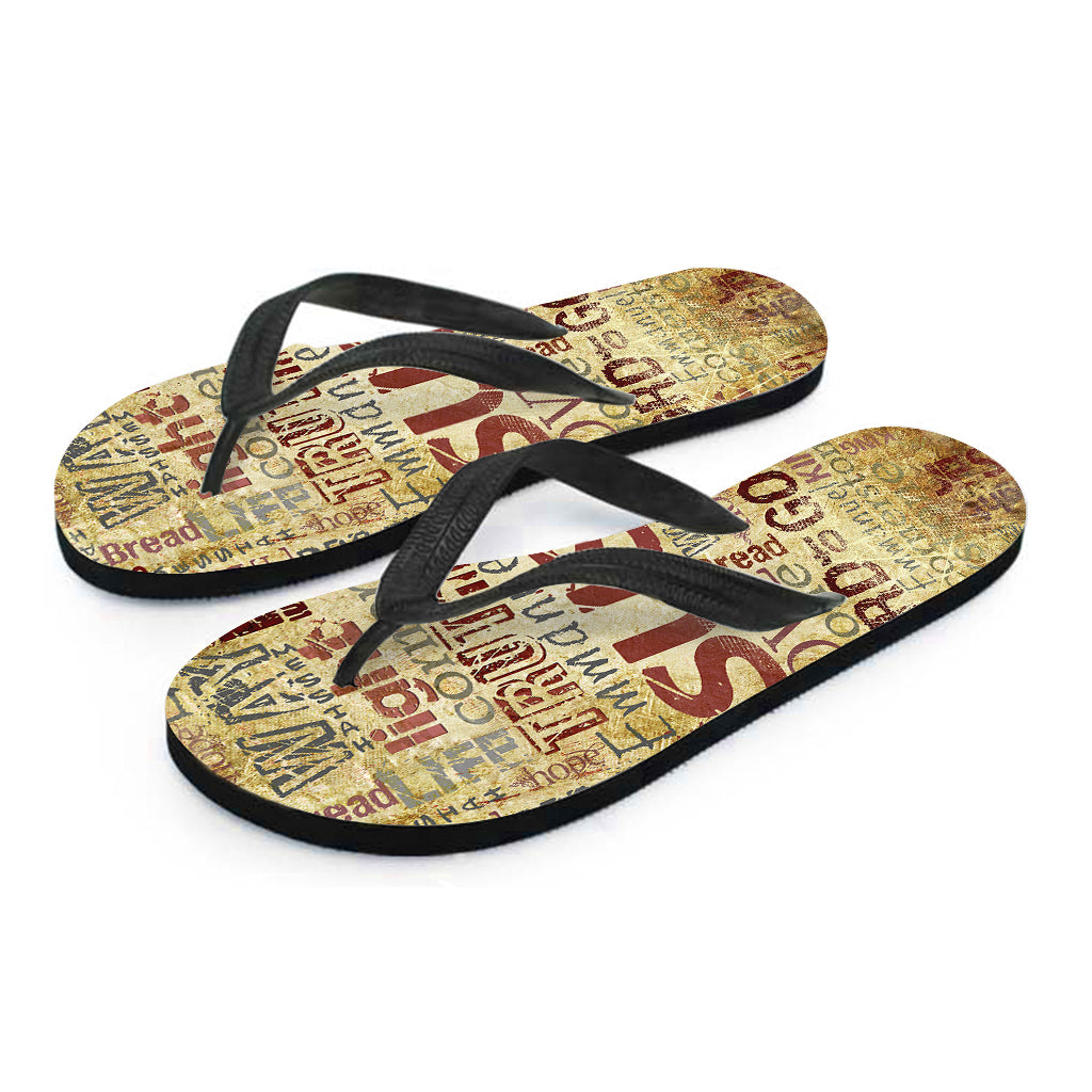 Religious Word Of God Print Flip Flops