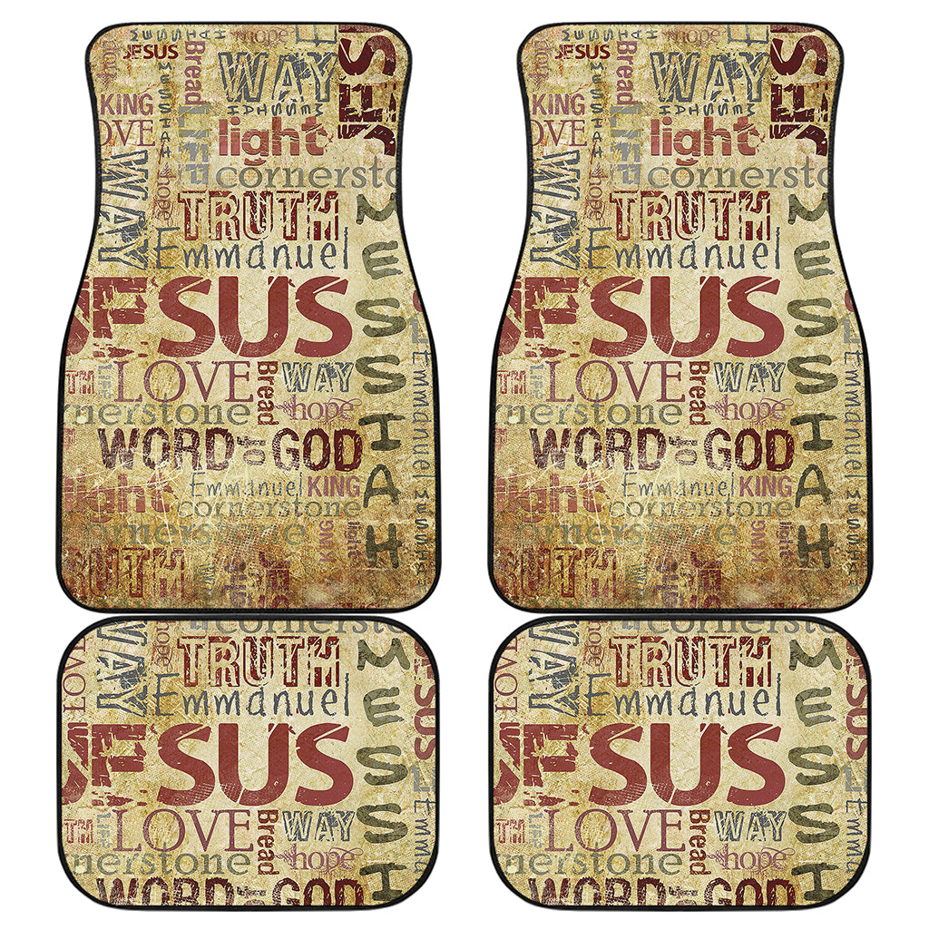 Religious Word Of God Print Front and Back Car Floor Mats