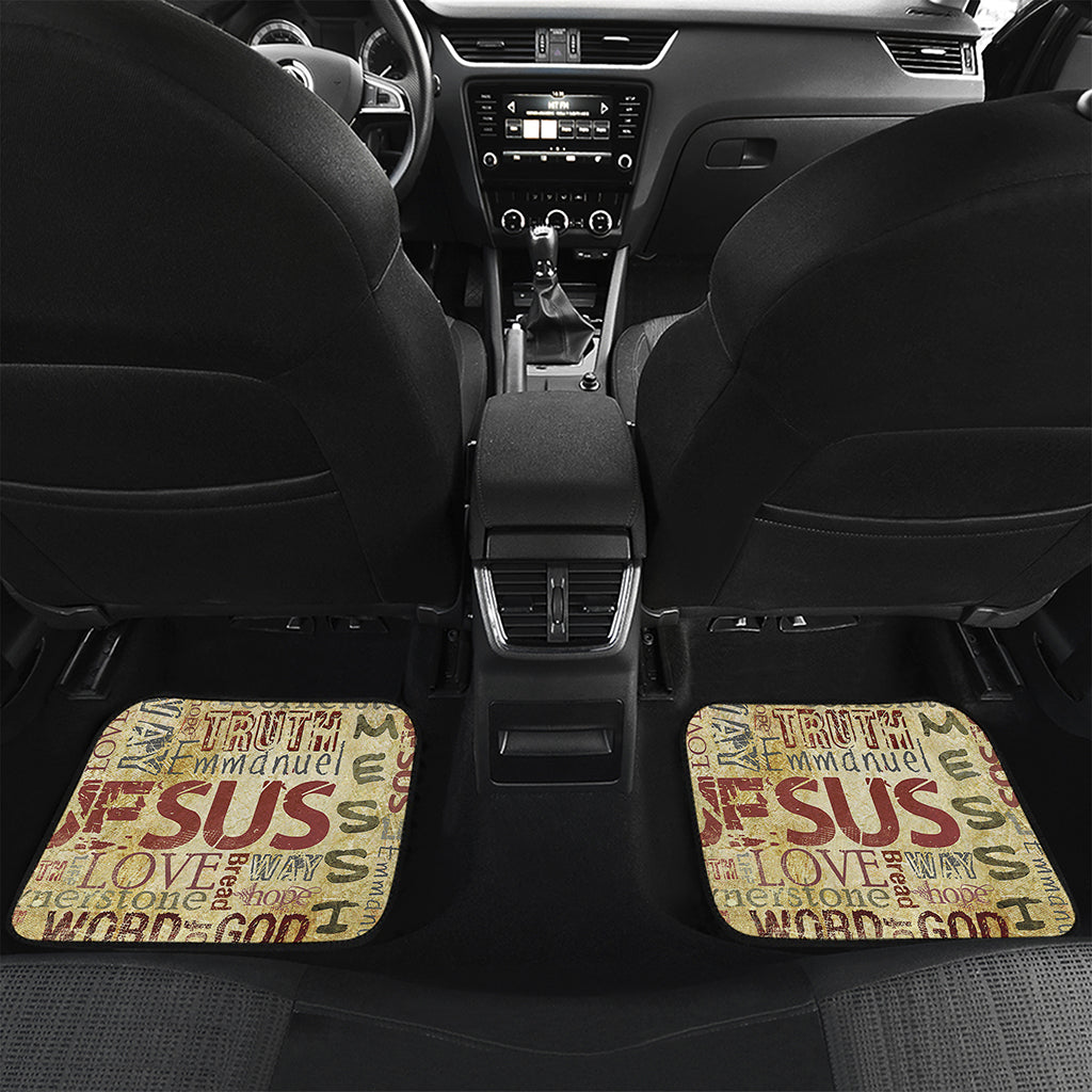 Religious Word Of God Print Front and Back Car Floor Mats