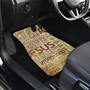 Religious Word Of God Print Front and Back Car Floor Mats