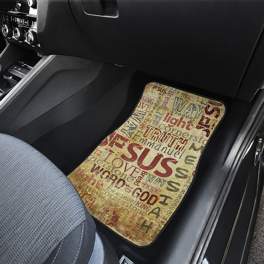 Religious Word Of God Print Front and Back Car Floor Mats