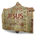 Religious Word Of God Print Hooded Blanket