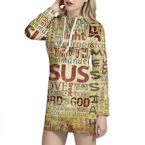 Religious Word Of God Print Hoodie Dress