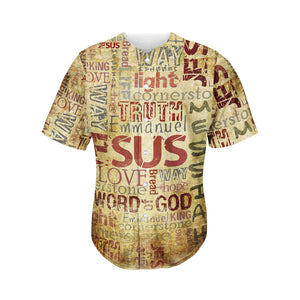 Religious Word Of God Print Men's Baseball Jersey