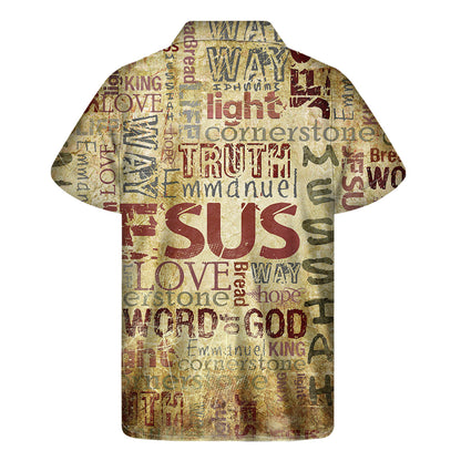 Religious Word Of God Print Men's Short Sleeve Shirt