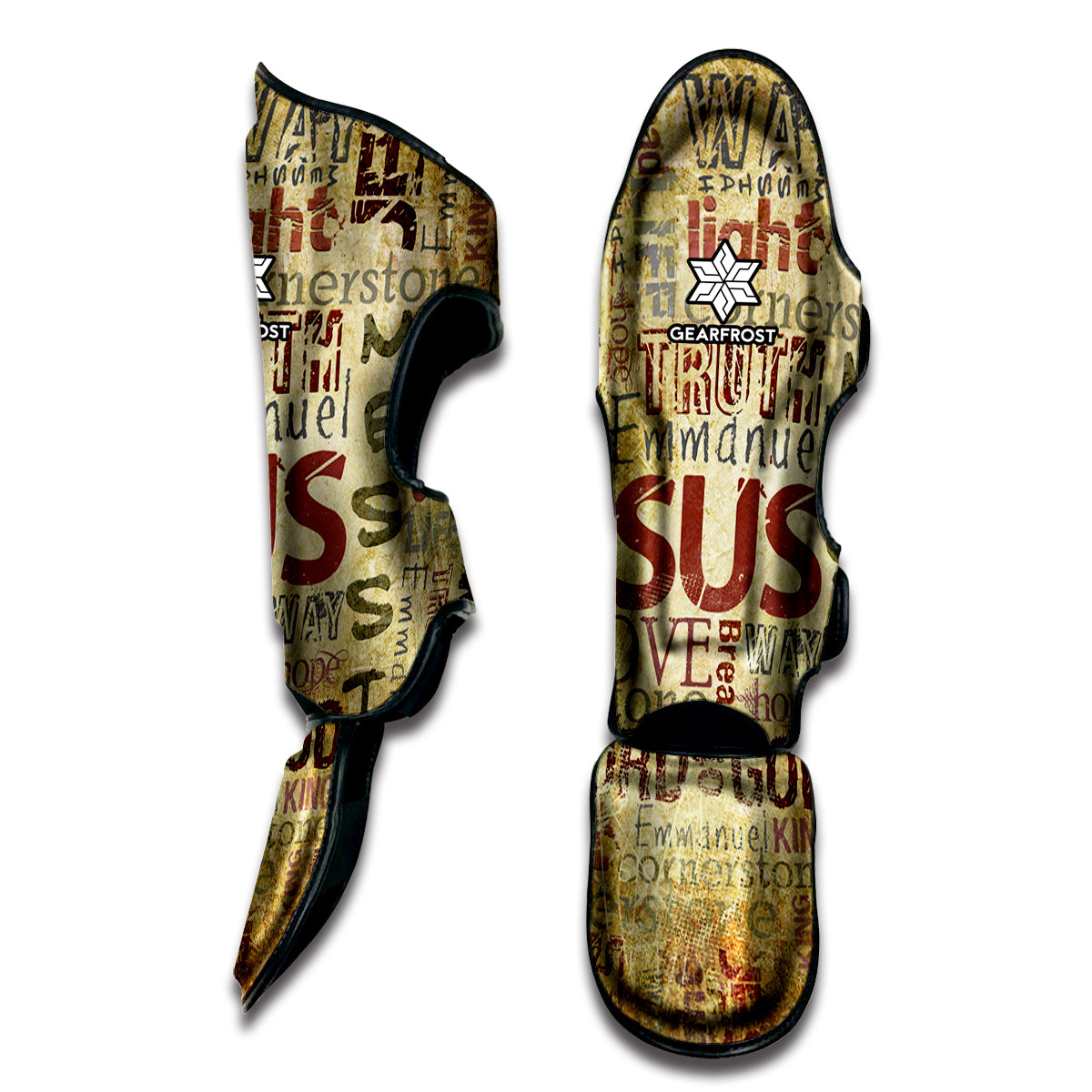 Religious Word Of God Print Muay Thai Shin Guards – GearFrost