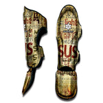 Religious Word Of God Print Muay Thai Shin Guard