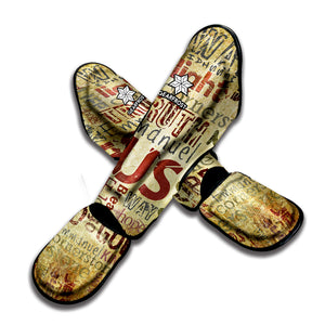 Religious Word Of God Print Muay Thai Shin Guard